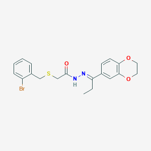 2-[(2-bromobenzyl)sulfanyl]-N'-[1-(2,3-dihydro-1,4-benzodioxin-6-yl)propylidene]acetohydrazide