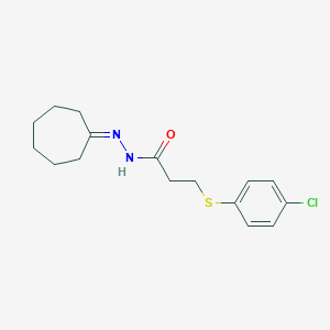 3-[(4-chlorophenyl)sulfanyl]-N'-cycloheptylidenepropanohydrazide