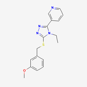 3-[4-Ethyl-5-[(3-methoxyphenyl)methylsulfanyl]-1,2,4-triazol-3-yl]pyridine