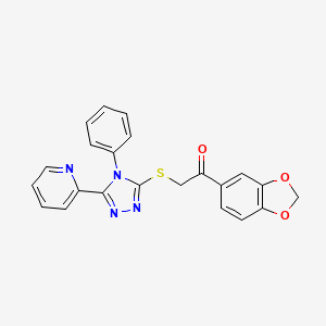 1-(1,3-Benzodioxol-5-yl)-2-[(4-phenyl-5-pyridin-2-yl-1,2,4-triazol-3-yl)sulfanyl]ethanone