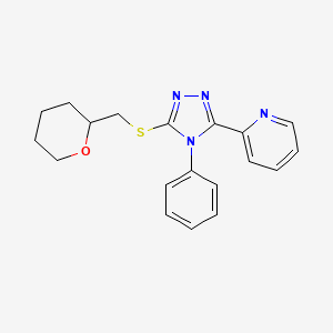 2-[5-(Oxan-2-ylmethylsulfanyl)-4-phenyl-1,2,4-triazol-3-yl]pyridine