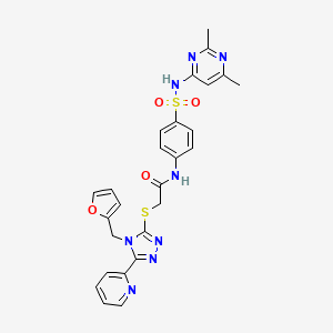 N-[4-[(2,6-dimethylpyrimidin-4-yl)sulfamoyl]phenyl]-2-[[4-(furan-2-ylmethyl)-5-pyridin-2-yl-1,2,4-triazol-3-yl]sulfanyl]acetamide