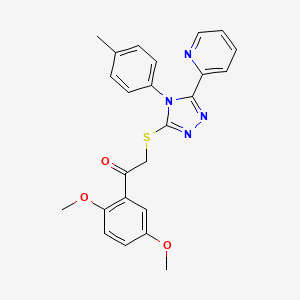 1-(2,5-Dimethoxyphenyl)-2-[[4-(4-methylphenyl)-5-pyridin-2-yl-1,2,4-triazol-3-yl]sulfanyl]ethanone