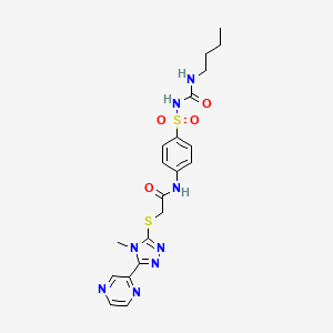 N-[4-(butylcarbamoylsulfamoyl)phenyl]-2-[(4-methyl-5-pyrazin-2-yl-1,2,4-triazol-3-yl)sulfanyl]acetamide