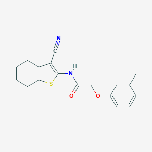 molecular formula C18H18N2O2S B415440 N-(3-cyano-4,5,6,7-tetrahydro-1-benzothien-2-yl)-2-(3-methylphenoxy)acetamide 
