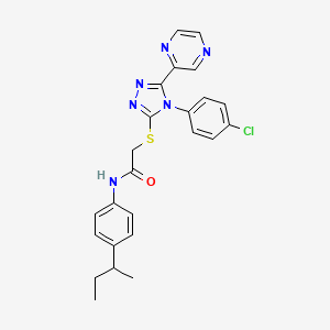 N-(4-butan-2-ylphenyl)-2-[[4-(4-chlorophenyl)-5-pyrazin-2-yl-1,2,4-triazol-3-yl]sulfanyl]acetamide