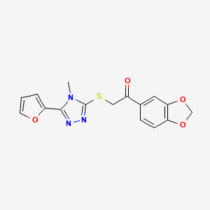 1-(1,3-benzodioxol-5-yl)-2-{[5-(2-furyl)-4-methyl-4H-1,2,4-triazol-3-yl]thio}ethanone