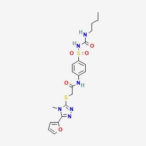 N-[4-(butylcarbamoylsulfamoyl)phenyl]-2-[[5-(furan-2-yl)-4-methyl-1,2,4-triazol-3-yl]sulfanyl]acetamide