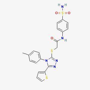 N-[4-(aminosulfonyl)phenyl]-2-{[4-(4-methylphenyl)-5-(2-thienyl)-4H-1,2,4-triazol-3-yl]thio}acetamide