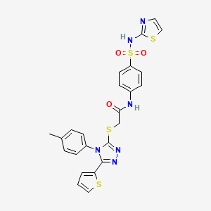 molecular formula C24H20N6O3S4 B4154440 2-[[4-(4-methylphenyl)-5-thiophen-2-yl-1,2,4-triazol-3-yl]sulfanyl]-N-[4-(1,3-thiazol-2-ylsulfamoyl)phenyl]acetamide 