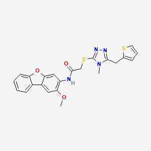 N-(2-methoxydibenzo[b,d]furan-3-yl)-2-{[4-methyl-5-(2-thienylmethyl)-4H-1,2,4-triazol-3-yl]thio}acetamide