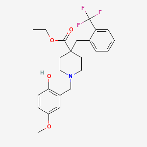 ethyl 1-(2-hydroxy-5-methoxybenzyl)-4-[2-(trifluoromethyl)benzyl]-4-piperidinecarboxylate