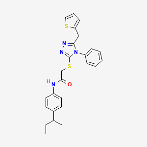 N-(4-butan-2-ylphenyl)-2-[[4-phenyl-5-(thiophen-2-ylmethyl)-1,2,4-triazol-3-yl]sulfanyl]acetamide