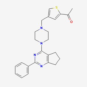 1-(4-{[4-(2-phenyl-6,7-dihydro-5H-cyclopenta[d]pyrimidin-4-yl)-1-piperazinyl]methyl}-2-thienyl)ethanone