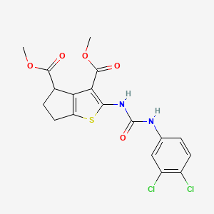 dimethyl 2-(3-(3,4-dichlorophenyl)ureido)-5,6-dihydro-4H-cyclopenta[b]thiophene-3,4-dicarboxylate