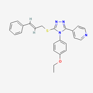 4-[4-(4-ethoxyphenyl)-5-[(E)-3-phenylprop-2-enyl]sulfanyl-1,2,4-triazol-3-yl]pyridine