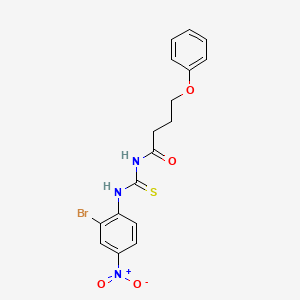 molecular formula C17H16BrN3O4S B4154555 N-{[(2-bromo-4-nitrophenyl)amino]carbonothioyl}-4-phenoxybutanamide 