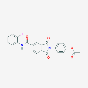 molecular formula C23H15IN2O5 B415456 4-{5-[(2-iodoanilino)carbonyl]-1,3-dioxo-1,3-dihydro-2H-isoindol-2-yl}phenyl acetate 