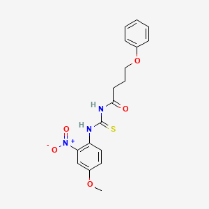 molecular formula C18H19N3O5S B4154560 N-{[(4-methoxy-2-nitrophenyl)amino]carbonothioyl}-4-phenoxybutanamide 