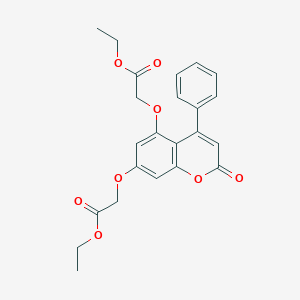molecular formula C23H22O8 B415457 Ethyl 2-[5-(2-ethoxy-2-oxoethoxy)-2-oxo-4-phenylchromen-7-yl]oxyacetate CAS No. 297148-18-6
