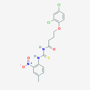 molecular formula C18H17Cl2N3O4S B4154576 4-(2,4-dichlorophenoxy)-N-{[(4-methyl-2-nitrophenyl)amino]carbonothioyl}butanamide 