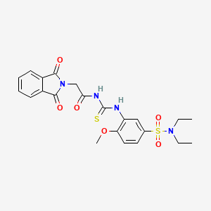 N-[({5-[(diethylamino)sulfonyl]-2-methoxyphenyl}amino)carbonothioyl]-2-(1,3-dioxo-1,3-dihydro-2H-isoindol-2-yl)acetamide