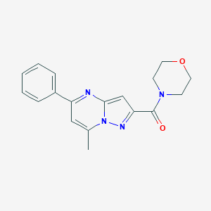 molecular formula C18H18N4O2 B415462 7-Methyl-2-(4-morpholinylcarbonyl)-5-phenylpyrazolo[1,5-a]pyrimidine 