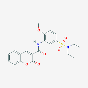 molecular formula C21H22N2O6S B4154622 N-[5-(diethylsulfamoyl)-2-methoxyphenyl]-2-oxochromene-3-carboxamide 