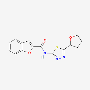 molecular formula C15H13N3O3S B4154628 N-[5-(tetrahydro-2-furanyl)-1,3,4-thiadiazol-2-yl]-1-benzofuran-2-carboxamide 