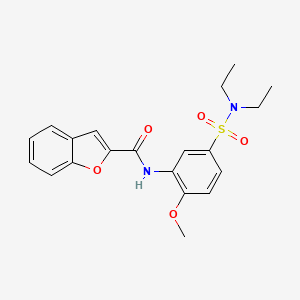 molecular formula C20H22N2O5S B4154635 N-[5-(diethylsulfamoyl)-2-methoxyphenyl]-1-benzofuran-2-carboxamide 