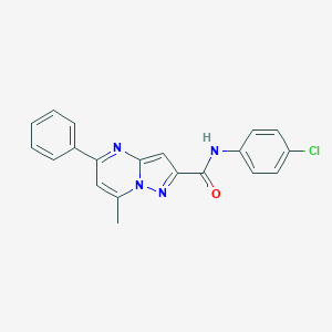 molecular formula C20H15ClN4O B415466 N-(4-chlorophenyl)-7-methyl-5-phenylpyrazolo[1,5-a]pyrimidine-2-carboxamide 