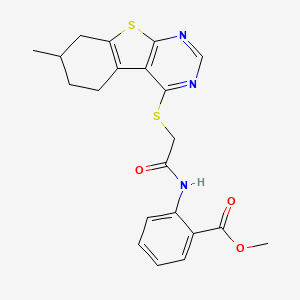 methyl 2-({[(7-methyl-5,6,7,8-tetrahydro[1]benzothieno[2,3-d]pyrimidin-4-yl)thio]acetyl}amino)benzoate