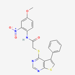 N-(4-methoxy-2-nitrophenyl)-2-(5-phenylthieno[2,3-d]pyrimidin-4-yl)sulfanylacetamide