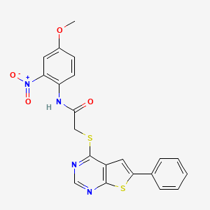 N-(4-methoxy-2-nitrophenyl)-2-(6-phenylthieno[2,3-d]pyrimidin-4-yl)sulfanylacetamide