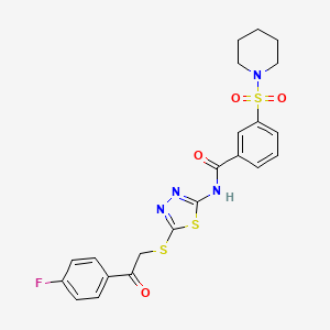 N-(5-{[2-(4-fluorophenyl)-2-oxoethyl]thio}-1,3,4-thiadiazol-2-yl)-3-(1-piperidinylsulfonyl)benzamide