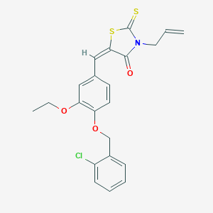 molecular formula C22H20ClNO3S2 B415472 3-Allyl-5-{4-[(2-chlorobenzyl)oxy]-3-ethoxybenzylidene}-2-thioxo-1,3-thiazolidin-4-one 