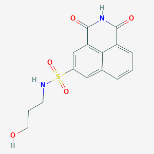 molecular formula C15H14N2O5S B4154730 N-(3-hydroxypropyl)-1,3-dioxo-2,3-dihydro-1H-benzo[de]isoquinoline-5-sulfonamide 