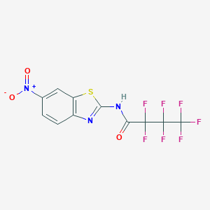 molecular formula C11H4F7N3O3S B415474 2,2,3,3,4,4,4-heptafluoro-N-{6-nitro-1,3-benzothiazol-2-yl}butanamide 