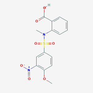 molecular formula C15H14N2O7S B4154742 2-[(4-Methoxy-3-nitrophenyl)sulfonyl-methylamino]benzoic acid 