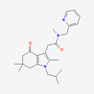 2-(1-isobutyl-2,6,6-trimethyl-4-oxo-4,5,6,7-tetrahydro-1H-indol-3-yl)-N-methyl-N-(2-pyridinylmethyl)acetamide