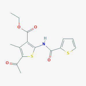 molecular formula C15H15NO4S2 B415475 Ethyl 5-acetyl-4-methyl-2-(thiophene-2-carbonylamino)thiophene-3-carboxylate CAS No. 412939-37-8