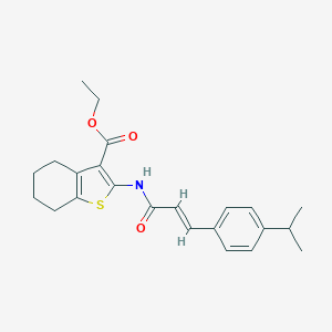 molecular formula C23H27NO3S B415477 Ethyl 2-{[3-(4-isopropylphenyl)acryloyl]amino}-4,5,6,7-tetrahydro-1-benzothiophene-3-carboxylate 