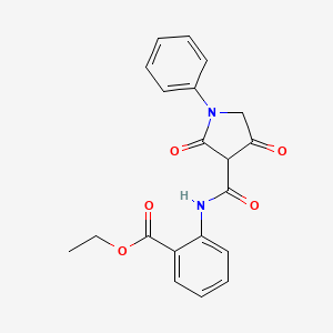 ethyl 2-{[(2,4-dioxo-1-phenyl-3-pyrrolidinyl)carbonyl]amino}benzoate