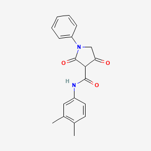 N-(3,4-dimethylphenyl)-2,4-dioxo-1-phenyl-3-pyrrolidinecarboxamide