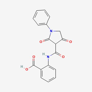 molecular formula C18H14N2O5 B4154789 2-[(2,4-Dioxo-1-phenylpyrrolidine-3-carbonyl)amino]benzoic acid 