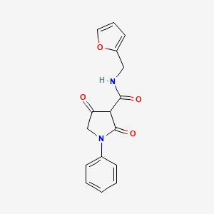 N-(furan-2-ylmethyl)-2,4-dioxo-1-phenylpyrrolidine-3-carboxamide