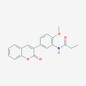 N-[2-methoxy-5-(2-oxo-2H-chromen-3-yl)phenyl]propanamide