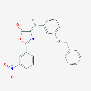 molecular formula C23H16N2O5 B415484 4-[3-(benzyloxy)benzylidene]-2-{3-nitrophenyl}-1,3-oxazol-5(4H)-one 