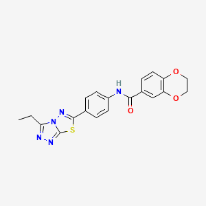 N-[4-(3-ethyl[1,2,4]triazolo[3,4-b][1,3,4]thiadiazol-6-yl)phenyl]-2,3-dihydro-1,4-benzodioxine-6-carboxamide