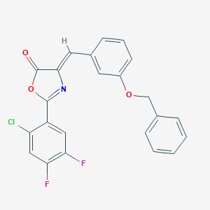 molecular formula C23H14ClF2NO3 B415488 4-[3-(benzyloxy)benzylidene]-2-(2-chloro-4,5-difluorophenyl)-1,3-oxazol-5(4H)-one CAS No. 331445-01-3